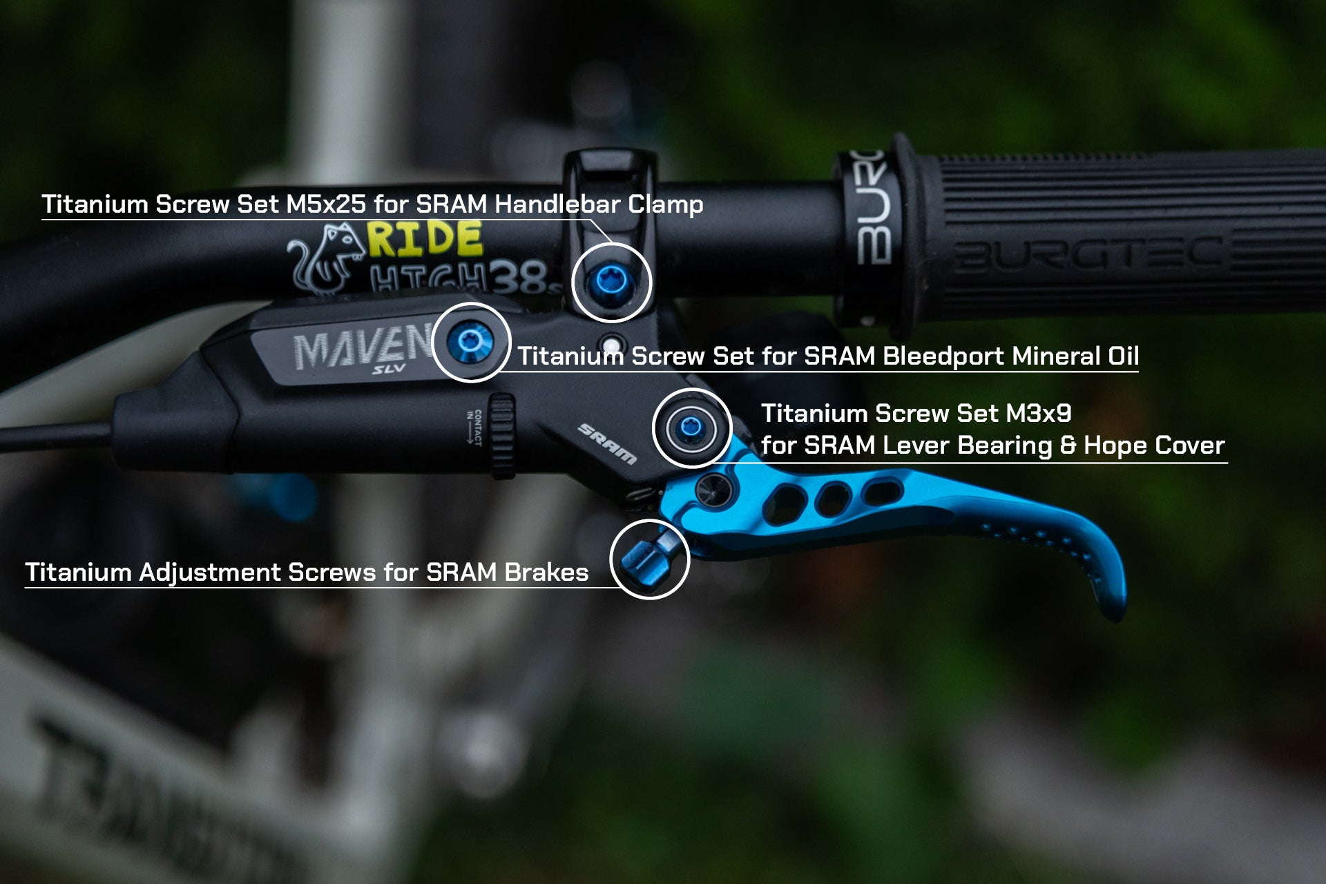 Titan Einstellschrauben Set für SRAM Bremsen (2 Stk)