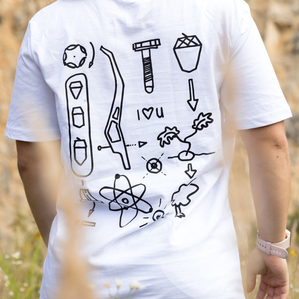 OAK Sketchy Lines T-Shirt weiß
