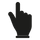 Silhouette of a right hand with index finger pointing up, minimalist style